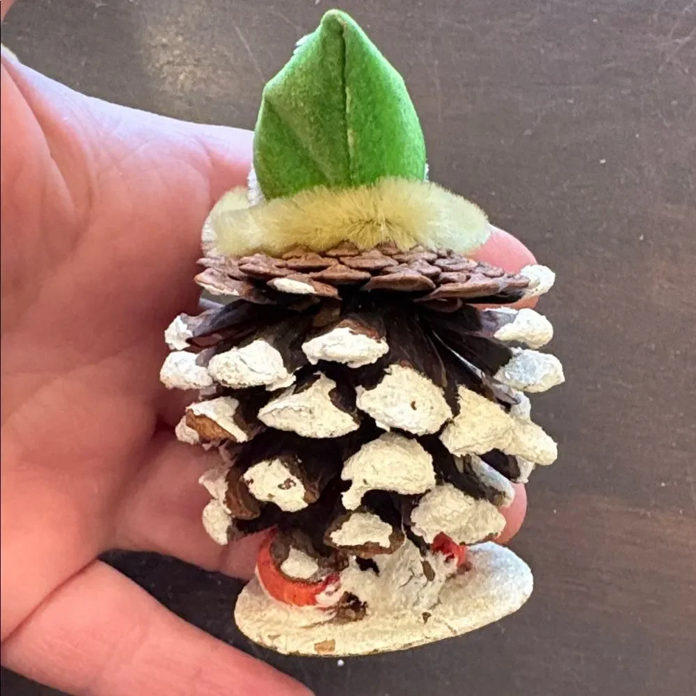 Vintage Pinecone Elf Japan Putz Ornaments